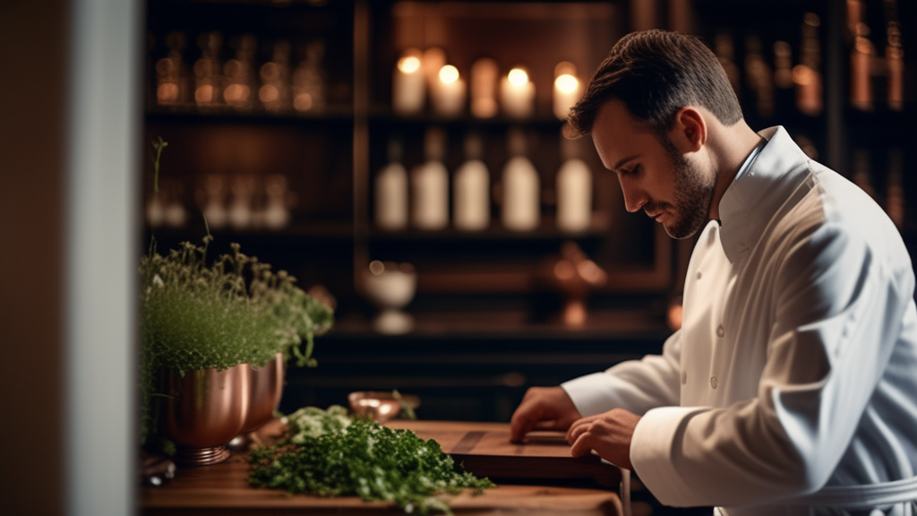 Chef preparing fresh ingredients