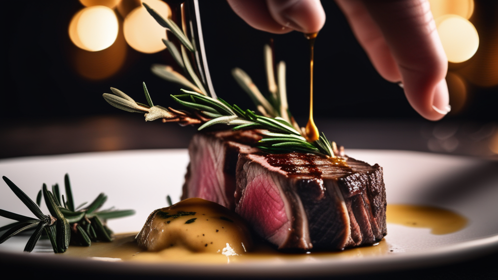 Dramatic plating of a fine dish