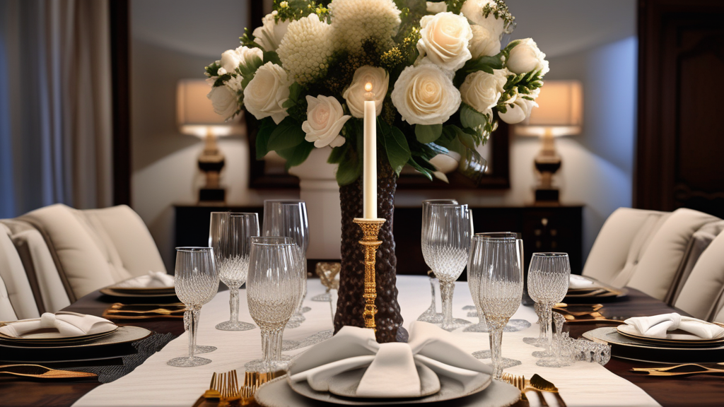 Estate dining table set for an intimate dinner